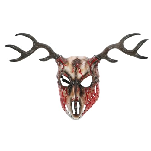Kisangel Realistische Hornmasken für Erwachsene mit Abnehmbarem Geweih Atmungsaktiv und Bequem für Cosplay und Partyveranstaltungen von Kisangel