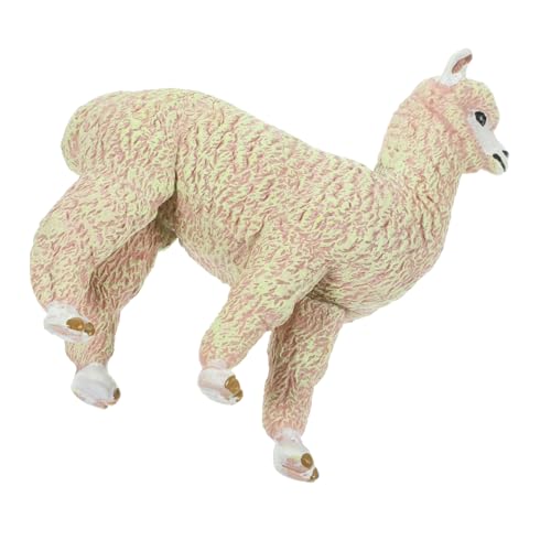 Kisangel Realistische Lama Figur Kunststoff Tiermodell Lebensecht Simuliert Pädagogisch für Jungen Mädchen als Dekofigur für Kinderzimmer und Wildtier Darstellung von Kisangel