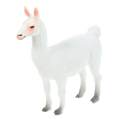 Kisangel Realistische Lama Skulptur aus Langlebigem Kunststoff Kleine Lama Figur als Künstliche Dekoration und Pädagogisches für Kinderzimmer Klassenzimmer und Lernzwecke von Kisangel