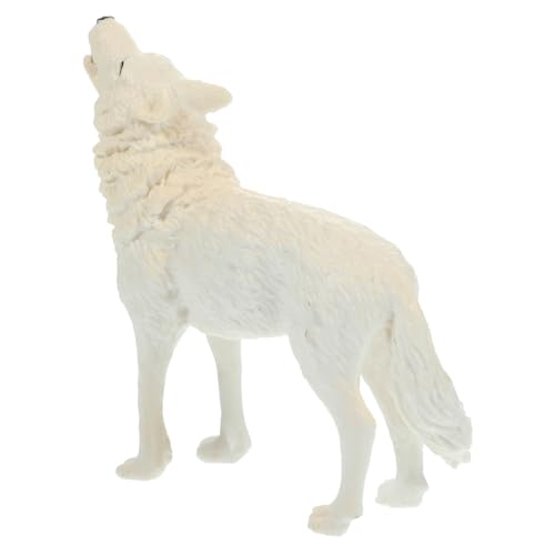 Kisangel Realistische Wolf Figur Deko aus Robustem Kunststoff Naturgetreues Design mit Lebensechtem Ausdruck Sicher und Langlebig als Dekoratives Tiermodell für Wohn Arbeitsbereiche von Kisangel