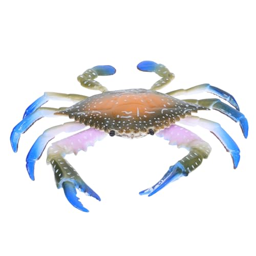 Kisangel Realistisches Krabben aus Hochwertigem Kunststoff Robustes Tiermodell Kreative Tisch und Pflanzendekoration Kindgerechtes Lernspielzeug Detailreiche Blaue Krabbenfigur von Kisangel