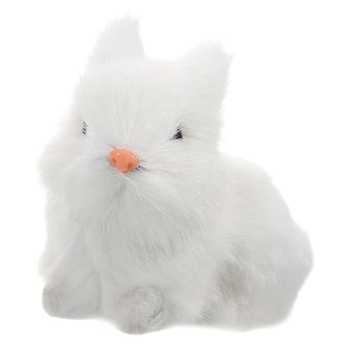 Kisangel Realistisches Osterhase Plüschtier Weiß Weiches Kuscheltier mit Detaillierter Verarbeitung Authentisch Gefertigt für Osterdeko Geschenkidee für Festliche Wohnraumgestaltung von Kisangel