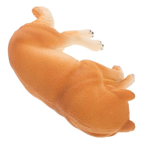 Kisangel Realistisches Schlafender Hund Modell Robustes Kunststoff Lernfigur Niedlicher Shiba Inu Deko Figur Simulation Tier Skulptur für Zuhause und Schule von Kisangel