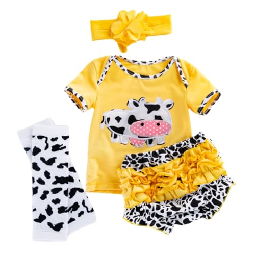 Kisangel Reborn Doll Outfit Teiliges Kurzarm Shirt und Shorts mit Niedlichem Gelben Kuh Design Baumwoll Puppenkleidung für Neugeborene Puppen Kisangel Reborn Doll Outfit Teiliges Kurzarm Shirt und Shorts mit Niedlichem Gelben Kuh Design Baumwoll Puppenkleidung für Neugeborene Puppen von Kisangel