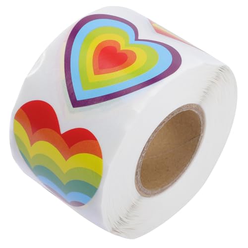 Kisangel Regenbogen Herz Aufkleber Rolle Pride Stickers Roll mit Stark Haftenden Kleinen Bunten Herzen zum Versiegeln von Umschlägen DIY Basteln Geschenkverpackung für Valentinstag und Kisangel Regenbogen Herz Aufkleber Rolle Pride Stickers Roll mit Stark Haftenden Kleinen Bunten Herzen zum Versiegeln von Umschlägen DIY Basteln Geschenkverpackung für Valentinstag und von Kisangel