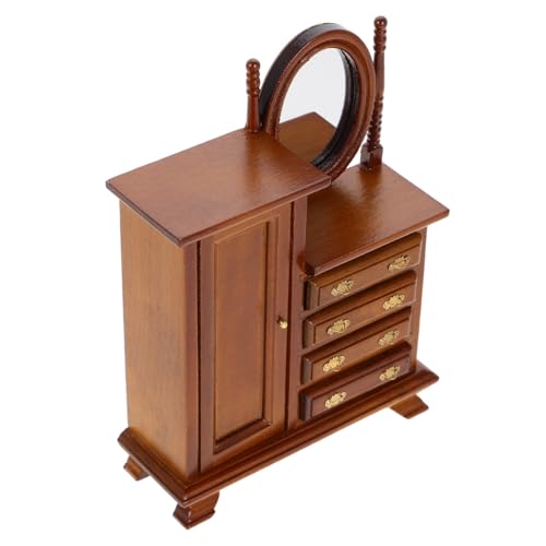 Kisangel Retro Mini Kommode Mit Eleganter Schminktisch Für Puppenhaus Dekoration Hochwertiges Holzmaterial Perfektes Zubehör Für Kreative Spielwelten von Kisangel