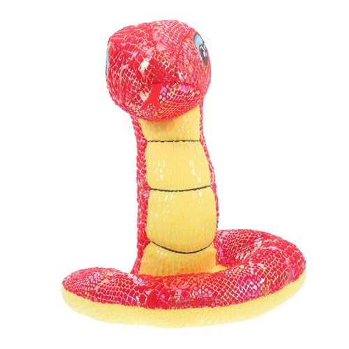 Kisangel Rotes Plüsch Schlangenspielzeug Realistische Glitzer Pailletten Schlange Kuscheltier Requisite Sensorisches Stofftier Jungen von Kisangel