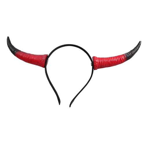 Kisangel Rotes Schäferhörner Stirnband Halloween Cosplay Haarreif Party Accessoire Leicht und Bequem für Erwachsene von Kisangel