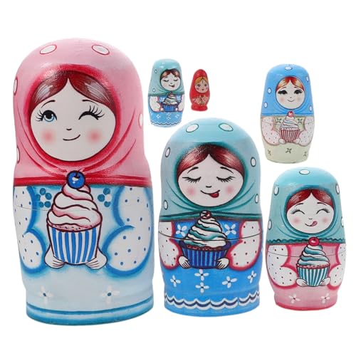 Kisangel Russische Puppen Lagiges Handbemaltes Holzspielzeug Set Traditionelle Stapelbare Nistpuppen Langlebig Tragbar Pädagogisch Dekoratives Kisangel Russische Puppen Lagiges Handbemaltes Holzspielzeug Set Traditionelle Stapelbare Nistpuppen Langlebig Tragbar Pädagogisch Dekoratives von Kisangel