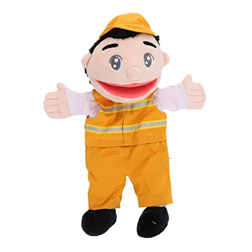 Kisangel Sanitärarbeiter Handpuppen Fingerpuppen Besetzung Figur Form Fingerpuppen Lustige Performance-Requisite Kindergeschichten Fingerpuppe Orange Superweicher Stoff von Kisangel