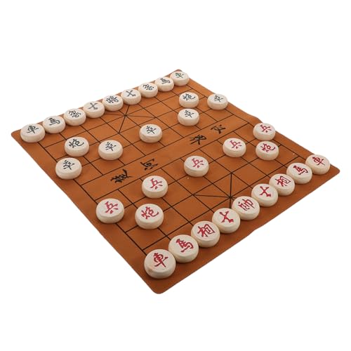 Kisangel Satz Schachbrettspiel Chinesisches Schachbrett Dame-brettspiel Für Internationales Schach Chinesisches Spiel Chinesische Dame Aus Holz Märchenschach Schachspiel Leder von Kisangel