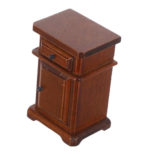 Kisangel Schlafzimmer Puppenhaus Beistellmöbel Massivmöbel Sideboard Schrank Ideal Nachttisch Accessoire Holzaccessoires Mini Mode Dekoration Vintage Holzeinrichtung Kleines Miniaturzimmer von Kisangel