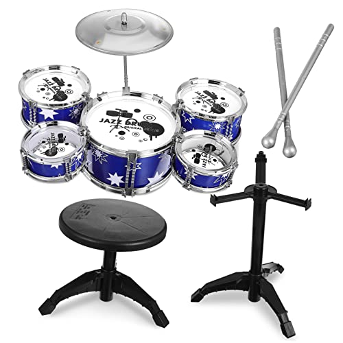 Kisangel Schlagzeug Set Jazz Drum Kit Für Hocker Percussion Musikinstrumente Für Jungen Musikalischer Fähigkeiten von Kisangel