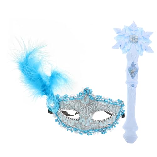 Kisangel Schnee Zauberstab Party Zubehör Prinzessin Zauberstäbe Cosplay geburtstagsüberraschung Halloween-Kostüm für Kleinkinder silberner Sternenstab Plastik Blue von Kisangel