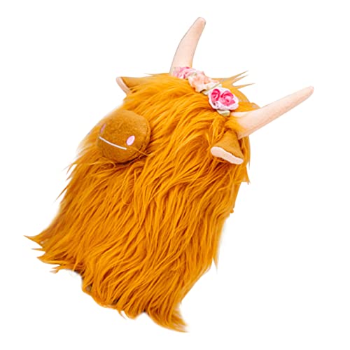 Kisangel Schottische Hochlandkuhpuppe Stofftiere Kuscheltiere Kuh ausgestopfte Nutztiere Kuhplüschmengen Kuhdekorationen Spielzeugkühe Süßes Stofftier Kuh Figur Kuhstopftier Polyester Gelb von Kisangel