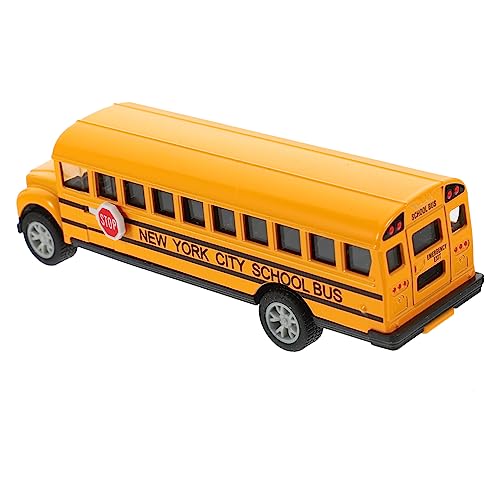 Kisangel Schulbus-Modell für kinderspielzeug Schulbus Dekoration Toys Flugzeug Autos Spielzeugauto zurückziehen reibungsgetriebenes Auto Legierung Yellow von Kisangel