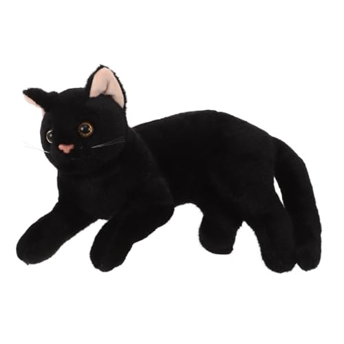 Kisangel Schwarzes Katzen Kuscheltier Realistische Plüsch Für Multifunktional Als Dekokissen Spielgefährte Oder Kissen Und Bequem Für Zuhause Und Partys von Kisangel