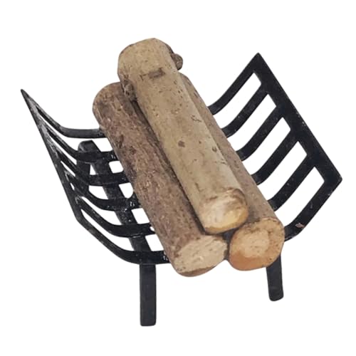 Kisangel Schwarzes Metall Puppenhaus Dekoration Miniatur Kaminholzständer für Wohnzimmer Schlafzimmer Küche Zubehör Kisangel Schwarzes Metall Puppenhaus Dekoration Miniatur Kaminholzständer für Wohnzimmer Schlafzimmer Küche Zubehör von Kisangel