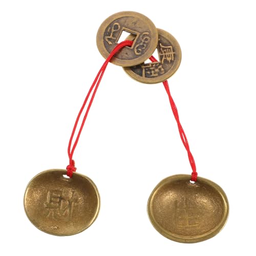 Kisangel Shell Divination Toy mit Dickem Messingbecher und Chinesischen Kupfermünzen Yinyang Symbol Robustes Feng Shui Dekorationsset für Chinesisches Neujahrsfest und Glücksbringer von Kisangel