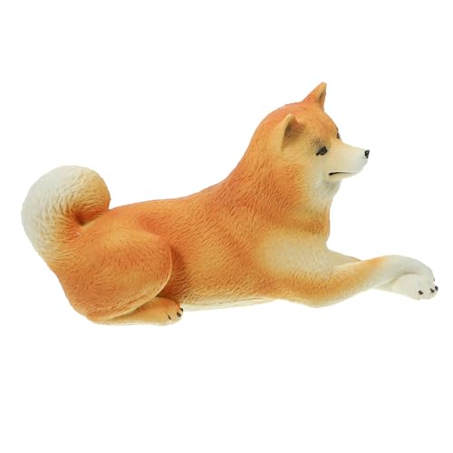 Kisangel Shiba Inu Figurine Dekorative Hundeskulptur aus Kunststoff Stabile Hundedeko für Büro Wohnzimmer Schlafzimmer Kleines Haustier Ornament für Schreibtisch und von Kisangel