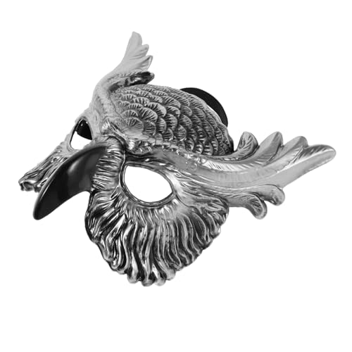 Kisangel Silberne Katzenkopf-vogel-maske Realistische Halbseitige Tier-masquerade-maske für Frauen Leichtes Karneval-party-cosplay-accessoire für Maskenball und Festliche Verkleidung von Kisangel