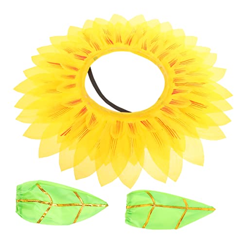 Kisangel Sonnenblumen Kostüm Kopfstück mit Handschuhen Lustige Kopfbedeckung für Erwachsene für Partys Hochzeiten Halloween Festivalspiele und Mehr von Kisangel