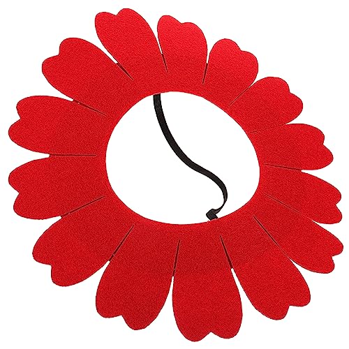 Kisangel Sonnenblumenkopfbedeckung Blumen- Floraler Kopfschmuck Karneval Party Lustiger Kostümhut Sonnenblumenkostüm Sonnenblume Kopfstück Gefälscht Halloween Filzstoff Rot von Kisangel