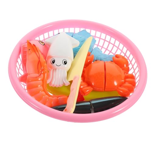 Kisangel Spielküche Meeresfrüchte Schneidspielzeug Teiliges Set mit Krabbe und Fisch Pädagogisches Rollenspiel für Kreative Kindersicheres Kunststoffspielzeug für Jungen und Mädchen von Kisangel