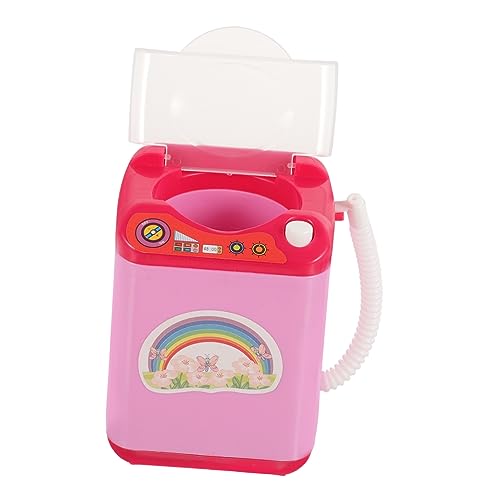 Kisangel Spielzeugwaschmaschine Kleine Waschmaschine Kleinkinder Gerät Frühes Lernspielzeug Pädagogisches Kreatives Rollenspiel Bürste Puff Waschmaschine Kunststoff von Kisangel