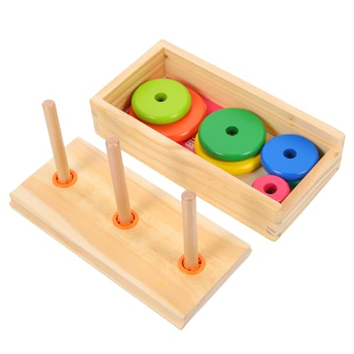 Kisangel Stapelspielzeug Holz Schichtig Bunter Interaktiver Lernring für Kleinkinder Fördert Farb und Formenverständnis Kreativitätsanregend Sicher und Langlebig Pädagogisches von Kisangel