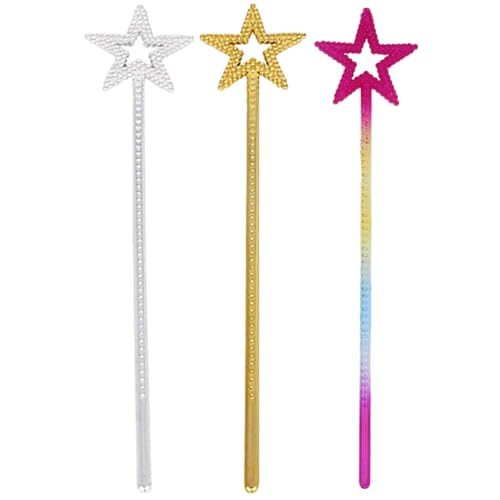 Kisangel Star Zauberstäbe 3Pcs Star Fairy Zauberstäbe Prinzessin Star Zauberstab Star Zauberstäbe Kostüm Requisiten Für Geburtstagsparty Halloween Cosplay Weihnachten Prinzessin von Kisangel