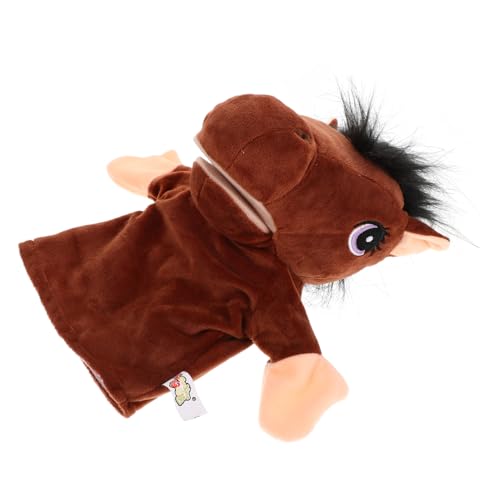 Kisangel Stofftier-Handpuppe Kuhpuppe Handpuppen ausgestopft sprechen Marionette für interaktives Lernspielzeug Plüsch Handpuppe tierische Handpuppe Light Brown von Kisangel