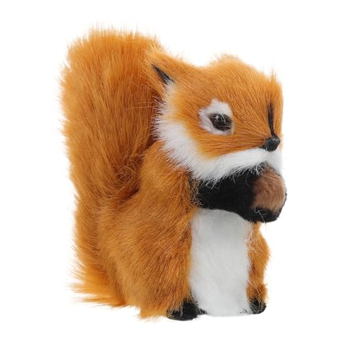 Kisangel Stofftiermodell Simulation Eichhörnchen Kleines Pelziges Eichhörnchen Weiches Gefülltes Tier Eichhörnchen Plüsch Gefülltes Eichhörnchen Falsches Eichhörnchen Plastik Light Brown von Kisangel