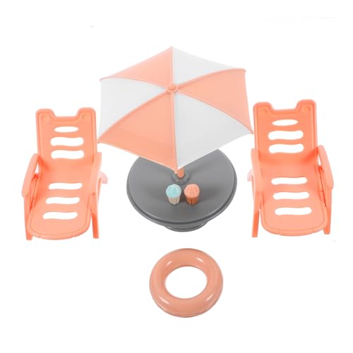 Kisangel Strandkorb-Set sandspielzeug strandspielzeug zubehör für puppenhaus Strand Modell Bausätze Hüpfbälle für Strandkorb-Modell Mini-Strandkorb-Ornament Abs von Kisangel