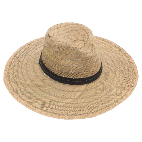 Kisangel Strohhut Rustikaler Cowboyhut Cowboy-partyhüte Cowboyhüte Aus Stroh Outdoor-cowboyhut Western-Cowboy-Hut Halloween-cowboyhut Bachelor Party Cowboyhut Cowboy-Sonnenhut Khaki Gras von Kisangel