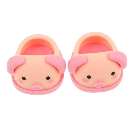Kisangel Süße Schweinchen Schuhe für Puppen Niedliche Kleidungsaccessoires Einfach Anzuziehen und Abzunehmen Kunststoff Mini Slipper von Kisangel