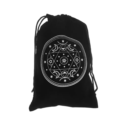 Kisangel Tarot-Aufbewahrungstasche Sackleinen Beutel Tarothalter Griffe Spiel Stofftasche Für Tarotkarten Handhaben Aufbewahrungstasche Für Schmuck Behälter Tablett Fall Zinn Flanell Black von Kisangel