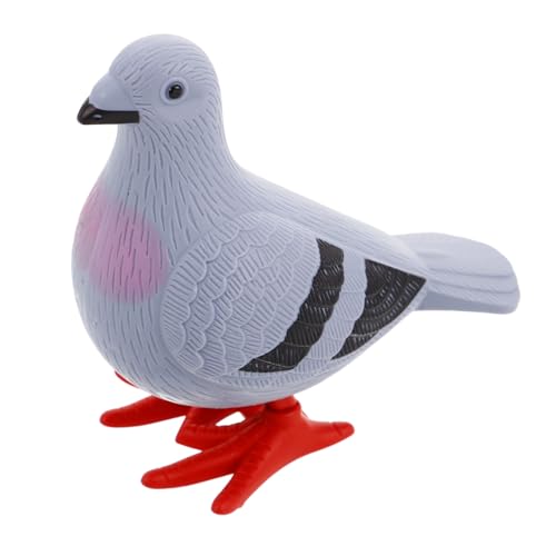 Kisangel Taube aufziehbares Retro Tier Vogelspielzeug für Vogel-Statue Vogelfiguren aufgeben Vogel-Kuchen-Deckel Plastik Grey von Kisangel