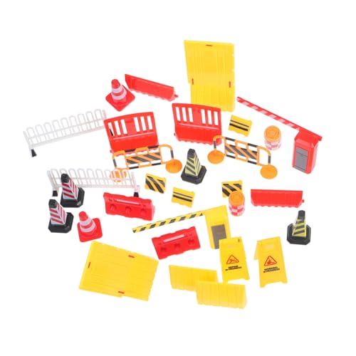 Kisangel Teiliges Miniatur Verkehrszeichen aus Robustem Leuchtend Farbige Verkehrsabsperrungen und Baustellenschilder für Pädagogisches Straßenschild Modell für Verkehrserziehung und Spiel von Kisangel