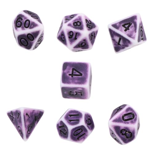 Kisangel Teiliges Polyedrisches Würfelset Retro Mehrseitige Würfel für Rollenspiele Tischspiele Party Zubehör Langlebig und Lesbar von Kisangel
