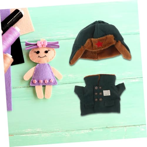 Kisangel Teiliges Puppen-armee-outfit Grün Warmes Winter-militärkostüm mit Mantel und Mütze Weiches Polyester für Kreative Rollenspiele für Sammler von Kisangel