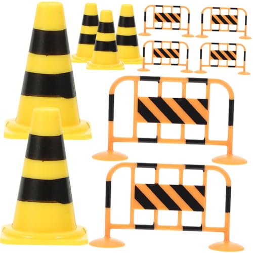 Kisangel Teiliges mit Mini pylonen und Straßenabsperrungen Bunte Verkehrsbarrieren aus Kunststoff Leicht und Sicher für Bildungs Spielzwecke im Straßenverkehr von Kisangel