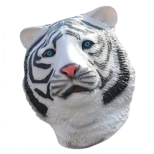 Kisangel Tierisches Tiger Kopfschmuck Kostüm für Kreative Faschings und Halloween Feiern Latexmütze mit Realistischem Design Bequem für Geeignet von Kisangel