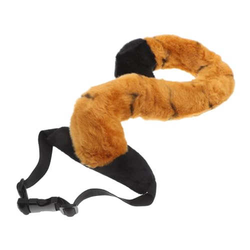 Kisangel Tigerschwanz Dinosaurierschwanz Für Erwachsener Tiger Kostümzubehör Tiger Tierkostüm Kunstschwanz Tier-Cosplay-kostüm Halloween-Party-Cosplay Plüsch Orange von Kisangel