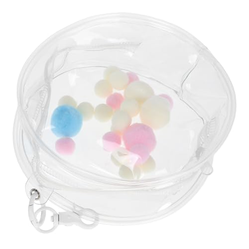 Kisangel Transparente Mini Schlüsselanhänger Tasche mit Reißverschluss Puppentrage Schutzbeutel für Unterwegs Durchsichtiges Aufbewahrungsbeutel Knopf und Bommel Tragbare von Kisangel