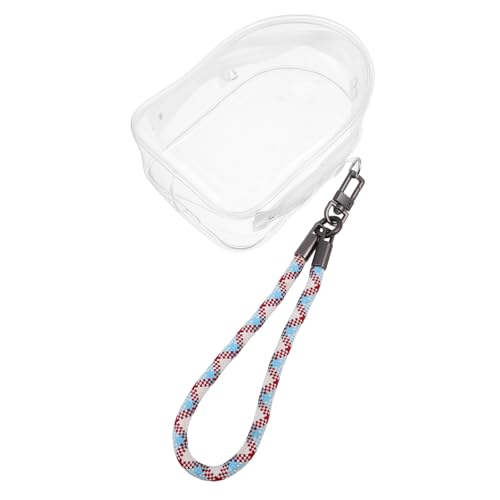 Kisangel Transparente PVC Aufbewahrungstasche mit Reißverschluss Kleine Puppen Tragetasche mit Farbigem Gewebtem Trageband Leichte Kompakte Organizer Tasche für Mini Figuren Schlüssel und von Kisangel