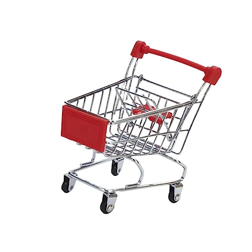 Kisangel Trolley- Warenkorb-Ornament Kinderwagen Wagen Einkaufswagenspielzeug Mini-Handwagen Mini- -Einkaufswagen Mini-Einkaufswagen rot von Kisangel