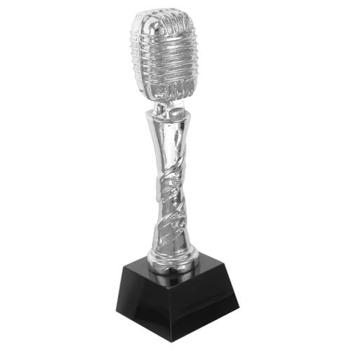 Kisangel Trophäe Imitiertes Mikrofon Mikrofon-trophäe Goldene Mikrofontrophäe Musikanerkennungstrophäen Musik Trophäe Sängertrophäe Auszeichnungen des Gesangswettbewerbs Silver Harz von Kisangel