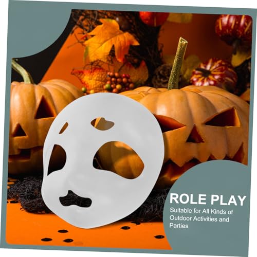 Kisangel Unbemalte Weiße Fursuit Kopfmaske Langlebige Kunststoffbasis DIY Animal Head Mask für Cosplay Halloween Maskenball und Party Vielseitiges Tierkostümzubehör Leicht und Bequem von Kisangel