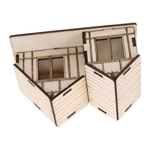 Kisangel Unfertiges Holzhaus Modellbausatz aus Langlebigem Holz Präzise Bauweise Realistische Miniatur für Sandkastengestaltung Kreativspiel und Dekorative Raumgestaltung von Kisangel